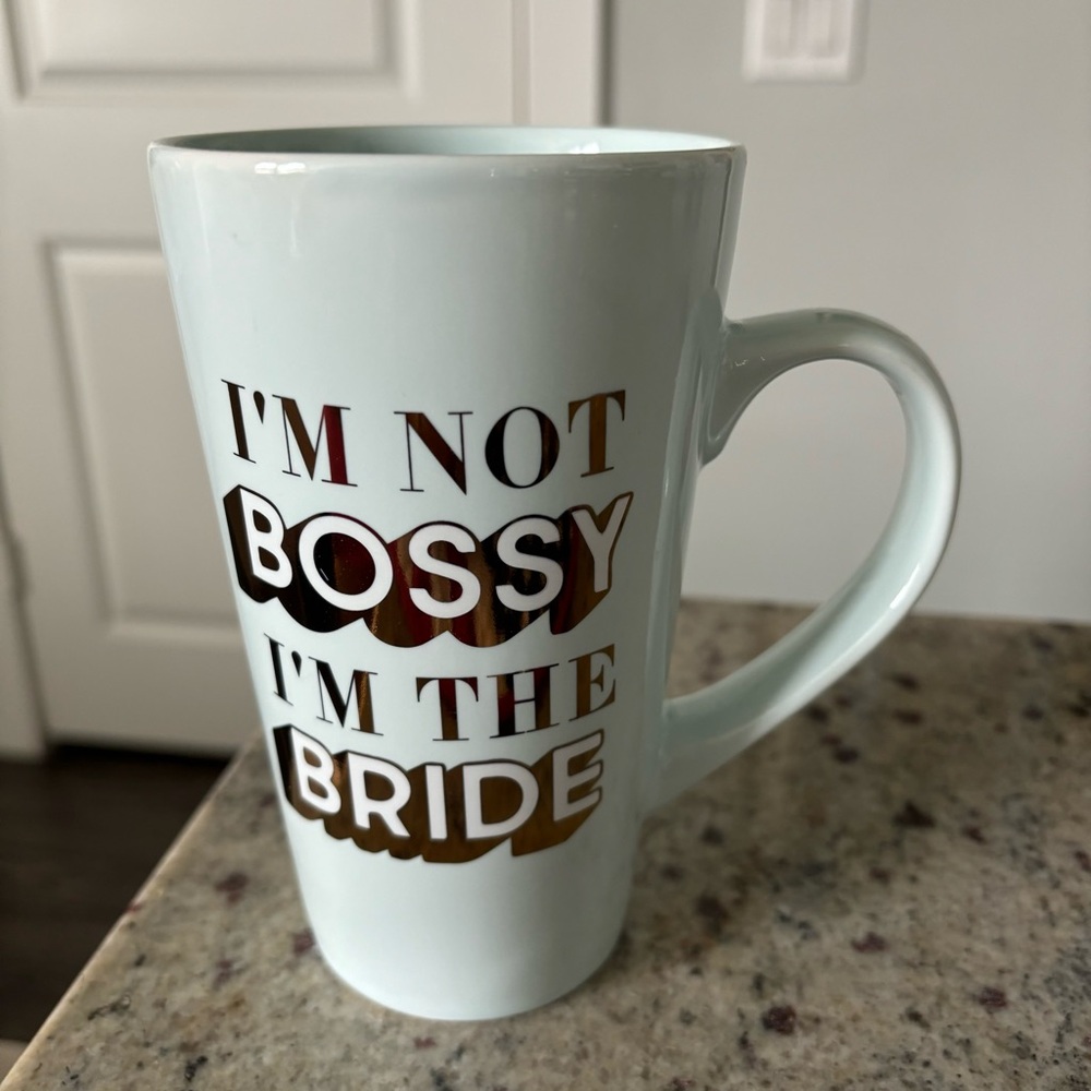 I’m Not Bossy I’m The Bride Bridal Wedding Coffee Cup Mug Light Blue Hazel & Co.